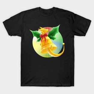 Kawaii Christmas Bell Dragon - With Background T-Shirt